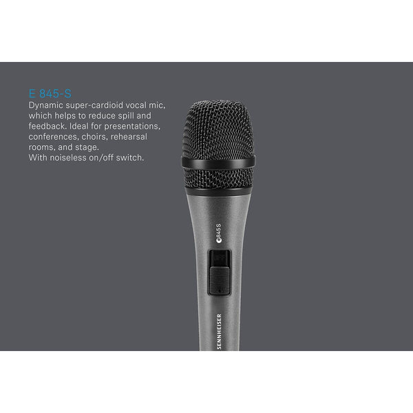 Dynamisches Mikrofon Sennheiser E845-S Schwarz Graphit