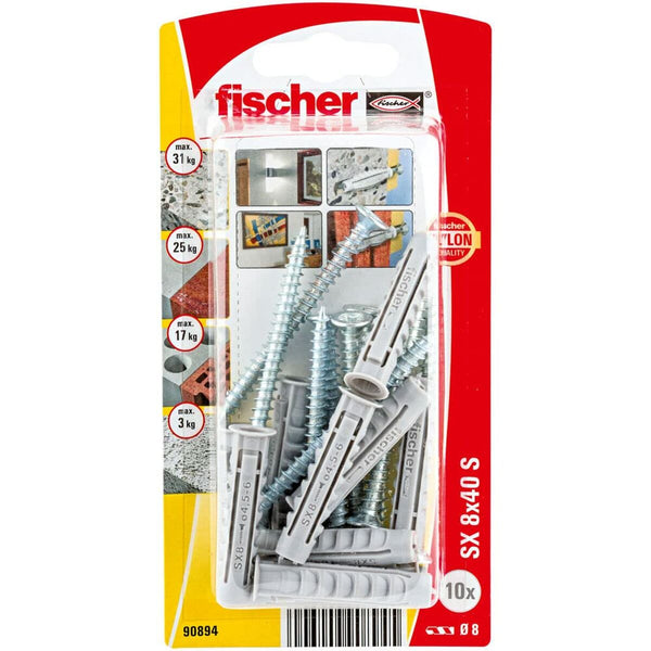 Dübel und Schrauben Fischer Dübel und Schrauben 10 Stück (8 x 40 mm)