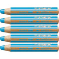 Buntstifte Stabilo Woody Türkis 3 in 1 (5 Stück)