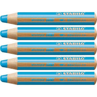 Buntstifte Stabilo Woody Türkis 3 in 1 (5 Stück)