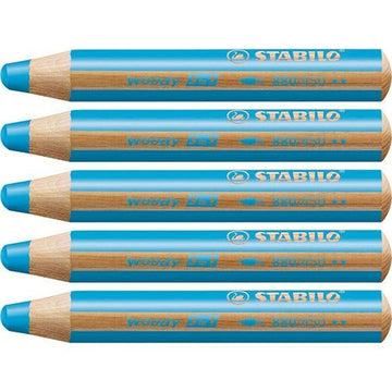 Buntstifte Stabilo Woody Türkis 3 in 1 (5 Stück)