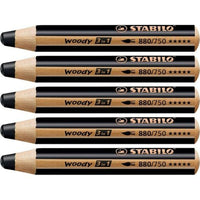 Buntstifte Stabilo Woody Schwarz 3 in 1 (5 Stück)