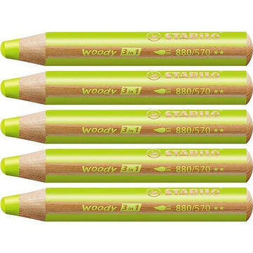 Buntstifte Stabilo Woody grün 3 in 1 (5 Stück)