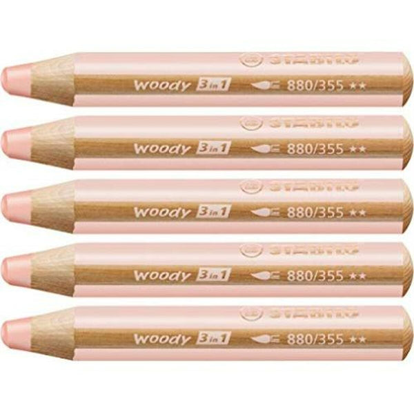 Buntstifte Stabilo Woody Aprikose 3 in 1 (5 Stück)