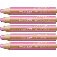 Buntstifte Stabilo Woody Rosa 3 in 1 (5 Stück)