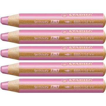 Buntstifte Stabilo Woody Rosa 3 in 1 (5 Stück)