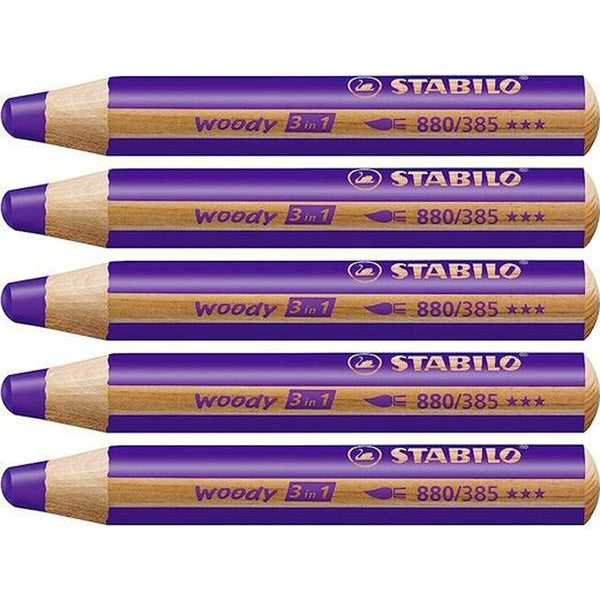 Buntstifte Stabilo Woody Violett 3 in 1 (5 Stück)