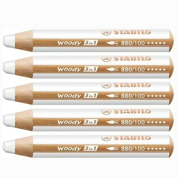 Buntstifte Stabilo Woody Weiß 3 in 1 5 Stücke (5 Stück)