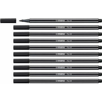 Filzstifte Stabilo Pen 68 Schwarz (10 Stücke)