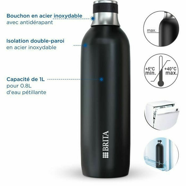 Thermosflasche Brita 1046734 Schwarz Silberfarben Edelstahl 1 L