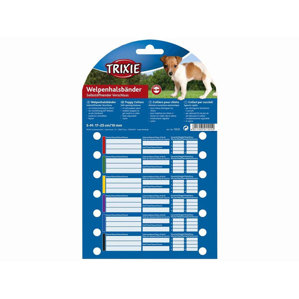 Hundehalsband Trixie Schwarz Rot Kobaltblau Apfel S/M 17-25 cm (6 Stück)