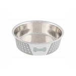 Futternapf für Haustiere Trixie Blau Weiß Grau Silikon Edelstahl 1,4 L