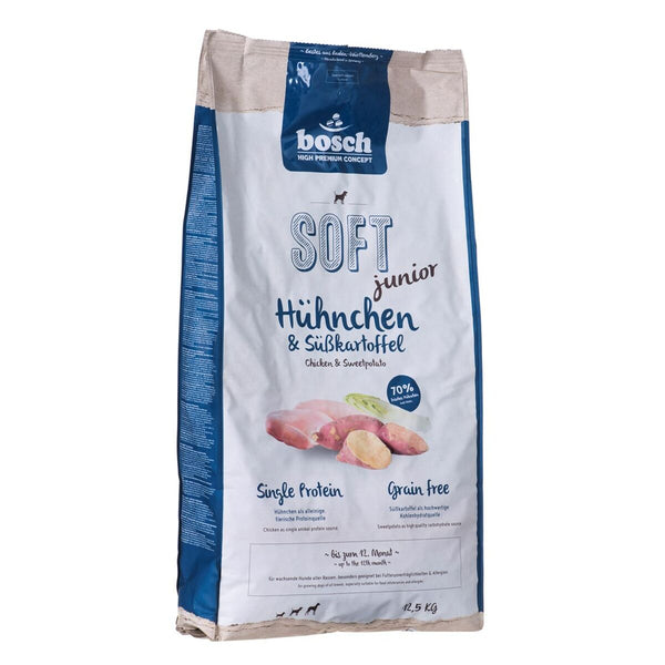Futter BOSCH Soft Junior Chicken and sweet potatoes Welpe/Junior Huhn Süßkartoffel 12,5 Kg
