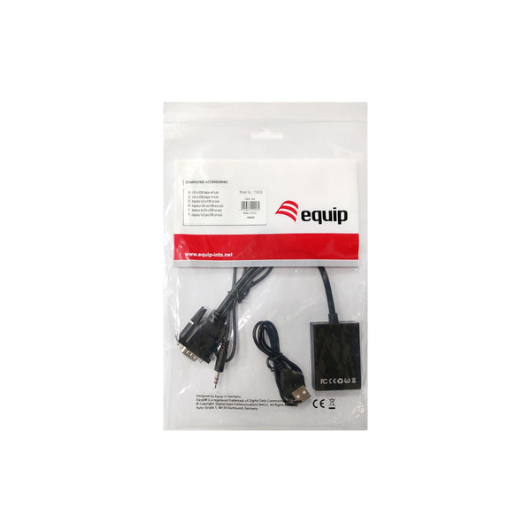 VGA-zu-HDMI-Adapter mit Audio Equip 119038 Schwarz (1 Stück)