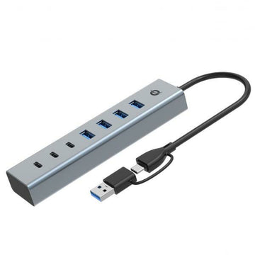 7-Port USB Hub Conceptronic HUBBIES20G Silberfarben
