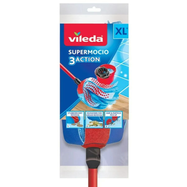 Schrubber Vileda 3Action Velour XL Blau Rot