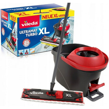 Mop with Bucket Vileda Ultramat Turbo XL Schwarz Rot Mikrofaser