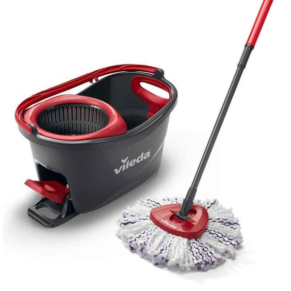 Mop with Bucket Vileda 167751 Schwarz Rot Mikrofaser Kunststoff