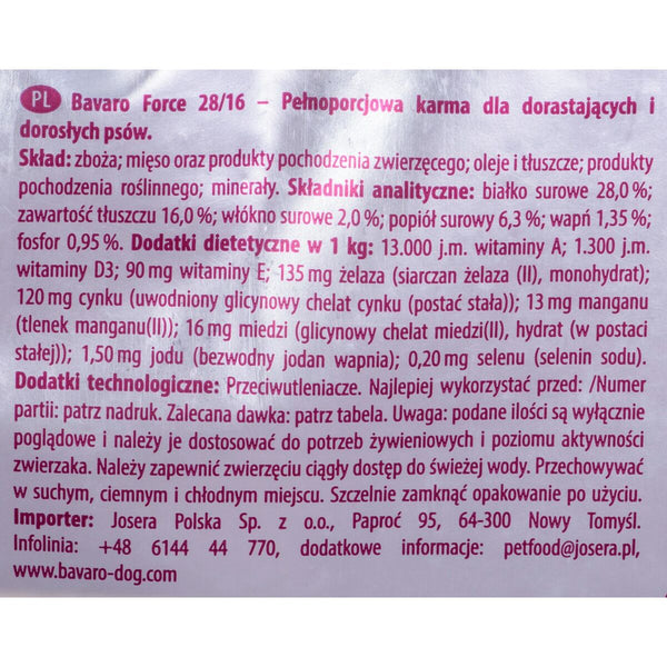 Hundefutter Josera Force Erwachsener Huhn 18 kg