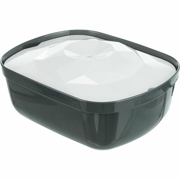 Trinkbrunnen für Haustiere Trixie Polygon Weiß Grau Silikon Melamine 2,5 L 28 x 11 x 22 cm