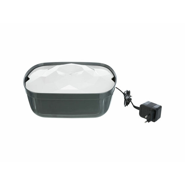 Trinkbrunnen für Haustiere Trixie Polygon Weiß Grau Silikon Melamine 2,5 L 28 x 11 x 22 cm