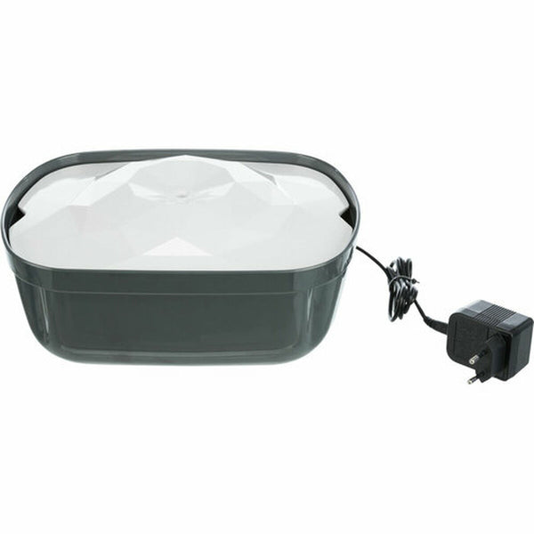 Trinkbrunnen für Haustiere Trixie Polygon Weiß Grau Silikon Melamine 2,5 L 28 x 11 x 22 cm