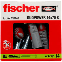 Dübel und Schrauben Fischer DUOPOWER 538249 Ø  14x70 mm (8 Stück)