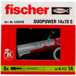 Dübel und Schrauben Fischer DUOPOWER 538249 Ø  14x70 mm (8 Stück)