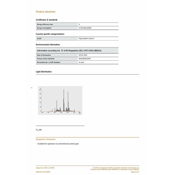Energiesparlampe Osram 26 W G24D-3 4000 K