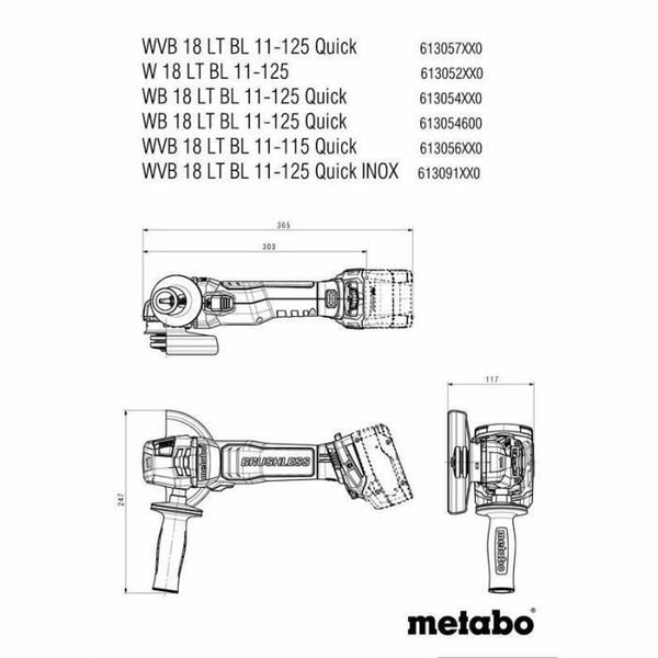 Winkelschleifer Metabo WB 18 1100 W 125 mm