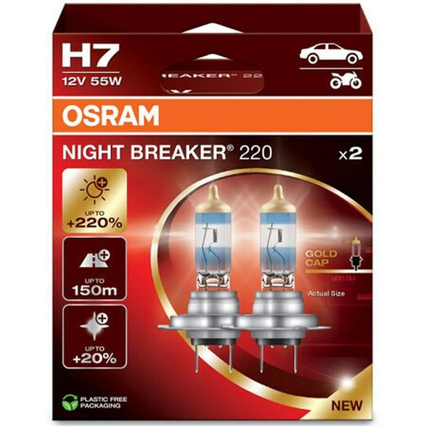 Autoglühbirne Osram NIGHT BREAKER 220 58 W 55 W PX26D 3550 K 12 V (2 Stück)