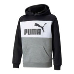 Jungen Sweater mit Kapuze Puma ESS+ Colorblock Hoodie Schwarz