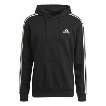 Herren Sweater mit Kapuze Adidas Essentials 3 Stripes Schwarz