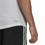 Herren Kurzarm-Poloshirt Adidas Primeblue 3 Stripes Weiß