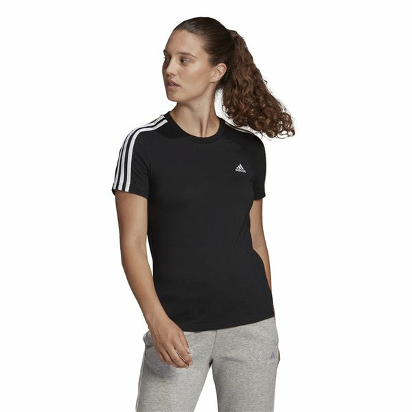 Damen Kurzarm-T-Shirt Adidas 3S T Schwarz