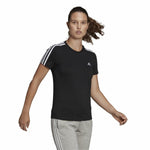 Damen Kurzarm-T-Shirt Adidas 3S T Schwarz