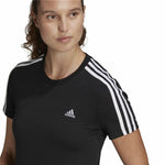 Damen Kurzarm-T-Shirt Adidas 3S T Schwarz