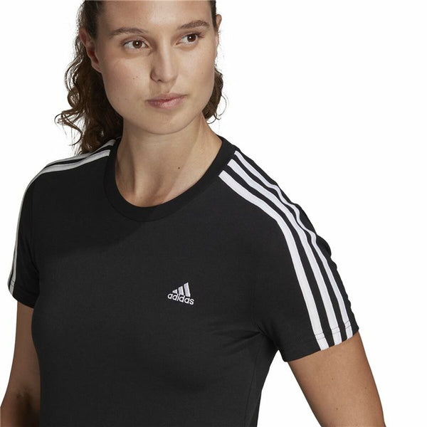 Damen Kurzarm-T-Shirt Adidas 3S T Schwarz