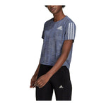 Damen Kurzarm-T-Shirt Adidas Own The Run Stahlblau