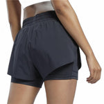 Damen-Sportshorts Reebok Wor Run 2 In 1 Short Schwarz