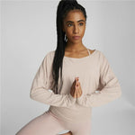 Damen Sweater ohne Kapuze Puma Studio Yogini Lite Lachsfarben