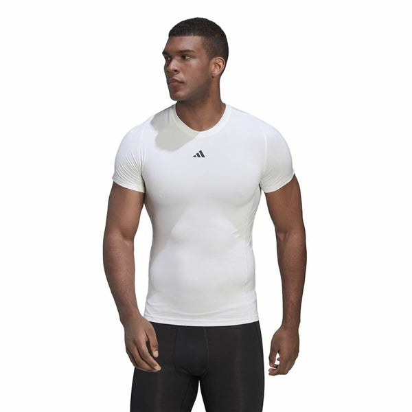 Herren Kurzarm-T-Shirt Adidas Techfit Training Weiß