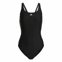 Damen Badeanzug Adidas 3S Mid Suit Schwarz