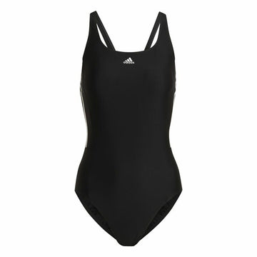 Damen Badeanzug Adidas 3S Mid Suit Schwarz