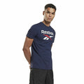 Herren Kurzarm-T-Shirt Reebok  Big Logo  Dunkelblau