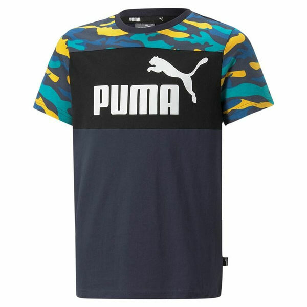 Kurzarm-T-Shirt für Kinder Puma Essentials+ Tarnfarbe Kinder Schwarz
