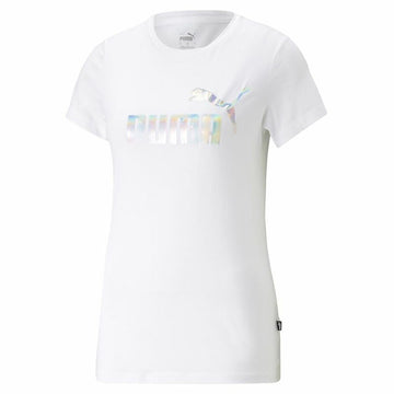 Damen Kurzarm-T-Shirt Puma Ess+ Nova Shine Weiß