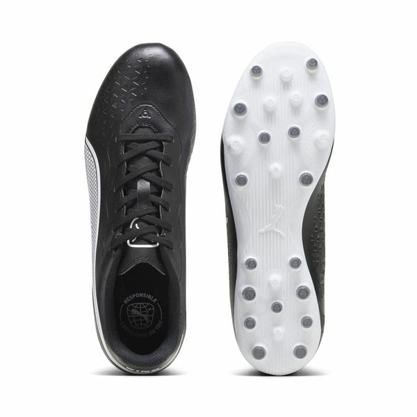 Multinocken-Fußballschuhe für Erwachsene Puma King Match MG Schwarz