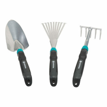 Werkzeugsatz für den Garten Gardena Blau/Schwarz Stahl (3 Stück)