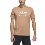 Herren Kurzarm-T-Shirt Adidas Lounge Braun